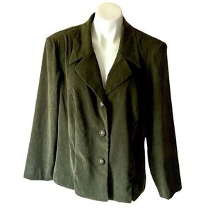 Vintage Cimmaron Plus Olive Green Jacket Fall Business Casual Office Church